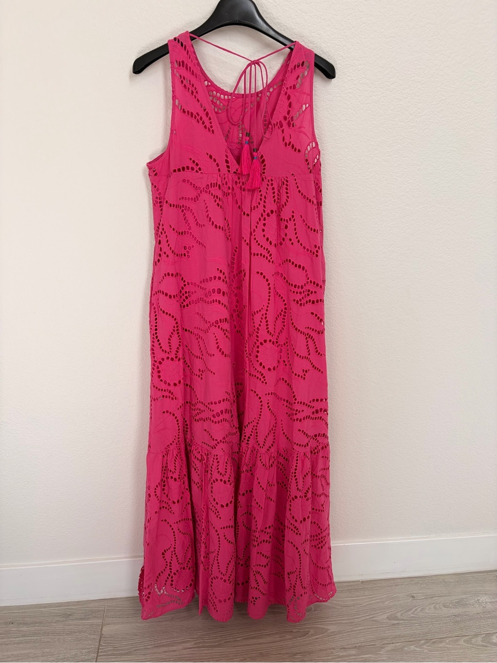 Anthropologie Fuchsia Eyelet Maxi Dress - Picture 3 of 9
